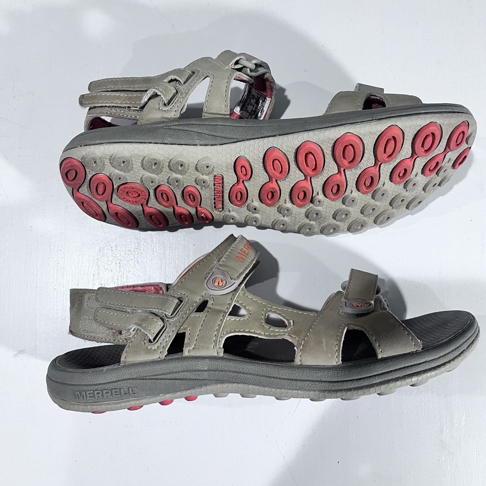 Merrell Sandals Coral Tan‎ Strappy Outdoor Back  And Side Strap Waterproof 8 - Picture 2 of 6
